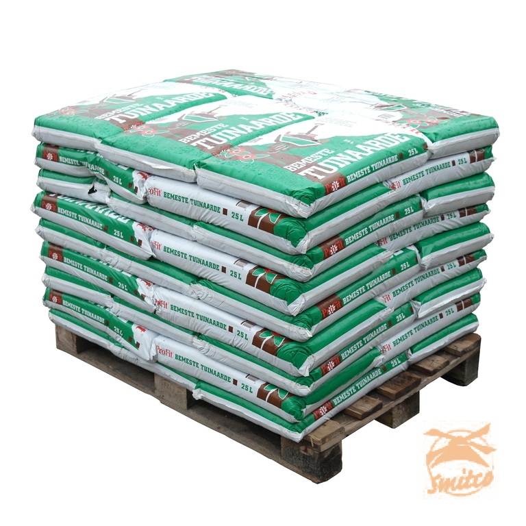 1 m3. = 45 Zakken Bemeste Tuinaarde Smitco Tuinhout en Sierbestrating