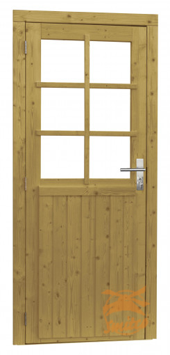 Negen Ritmisch proza Vuren enkele 6-ruits deur inclusief kozijn, linksdraaiend. 90 x 201 cm |  Smitco Tuinhout en Sierbestrating