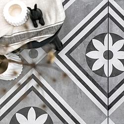 GeoCeramica® 60x60x4 Concreet Flower Decorate