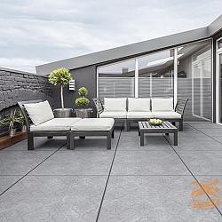 GeoCeramica® 80x80x4 Impasto Grigio Déco