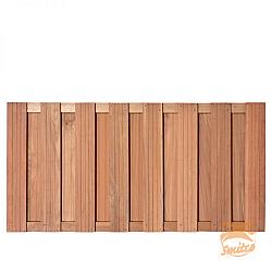 Hardhout Rechtscherm 15-Planks 90 x 180 cm.  (Plank 90 cm.)  W252616