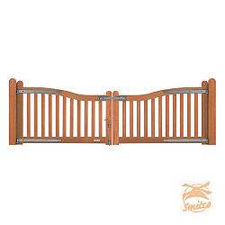 Hardhout Dubbele Poort De Luxe 85/100 x 300 incl. Beslag (bestaande uit twee delen van 85/100 x 150)  06561