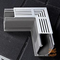 Alu Drain De Luxe Hoekstuk 15x15 cm.