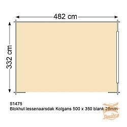 Paviljoen Kolgans 500, 500 x 350 cm, onbehandeld.