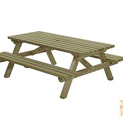 Picknicktafel Massief 160x200 cm. Dikte 45 mm.