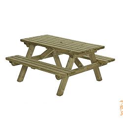 Picknicktafel Massief 150x150 cm. Dikte 45 mm.