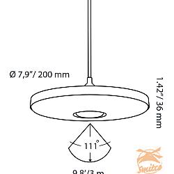 DISC PENDANT 100-230V Black