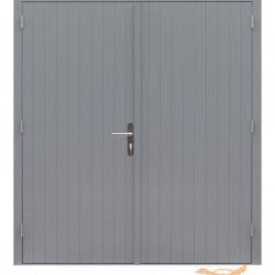 Hardhouten dubbele dichte deur Prestige. 202 x 221 cm, grijs gegrond.