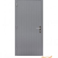 Hardhouten enkele dichte deur Prestige, linksdraaiend. 109 x 221 cm, grijs gegrond.
