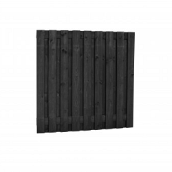 Grenen Plankenscherm 180 x 180 cm. 19-Planks  Zwart Geïmpregneerd  W08088 =V