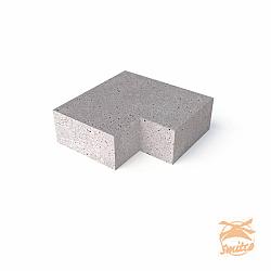 Schellevis Hoekstuk t.b.v. Traptreden Massief 100x40x20 Buiten 90º Grijs