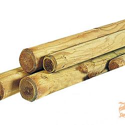 Gewolmaniseerde Rondpalen Ø 6 cm. 150 cm.  W04013 =V