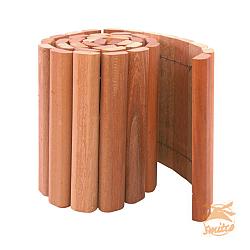 Hardhouten Rolborder Ø 4.5x20x180 cm. 1000037 (W14420)