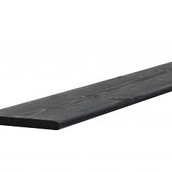 Grenen Geschaafde Plank 1,5x14x180 cm. Zwart Gedompeld  W07445