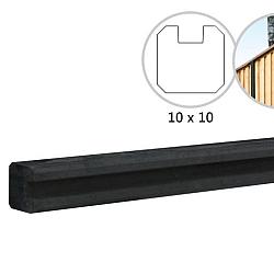 Betonpaal Glad Met Vellingkant, v.z.v. Sleuf, 10x10x270 cm. Antraciet, Ongecoat, Eindpaal  W32405