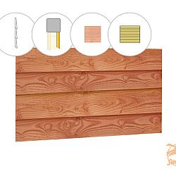 Zweeds rabat plankenset douglas bij wand E, 371 x 224 cm, onbehandeld. 1023735