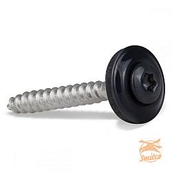 Daktrimschroef RVS met zwarte kop RAL 9005 en EPDM ring, 4,5 x 35 mm, 200 stuks.