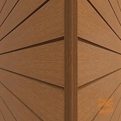 NewTechWood Composiet Co-Extrusie Hoekprofiel Castellation t.b.v. Wand Bekleding, 7 x 8 x 300 cm. Red Cedar  1060367