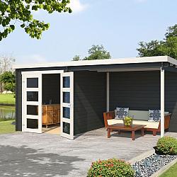 Onze Outdoor Life Overkappingen en Blokhutten worden geleverd exclusief dakbedekking, vloer en Funda