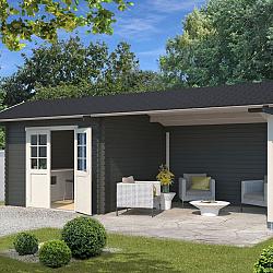 Tuinhuis Maribel 680x300 Carbongrey-Wit
