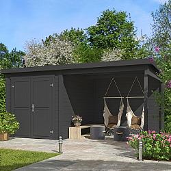 Onze Outdoor Life Overkappingen en Blokhutten worden geleverd exclusief dakbedekking, vloer en Funda