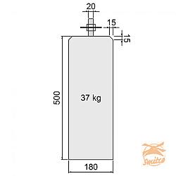 Betonpoer Antraciet 18x18 x 50 cm. Met Verstelbare Plaat 1001328 =V