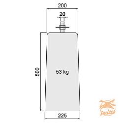Betonpoer XL 22,5 x 22,5 x 50 cm. Taps Bovenzijde 20 x 20 cm. Flexibele Stelplaat, M20, Antraciet  1010645  UIT ASSORTIMENT !!