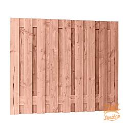 Fijnbezaagd Douglas Plankenscherm 19-planks 15 mm. 180 x 150 cm. Onbehandeld, Plank 14 cm. W42083 uitlopend