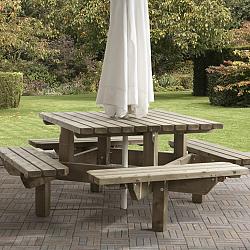 Picknicktafel Leuven 195x195  Vierkant, Dikte 45 mm.