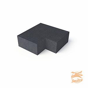 Schellevis Hoekstuk t.b.v. Traptreden Massief 100x40x20 Buiten 90º Antraciet