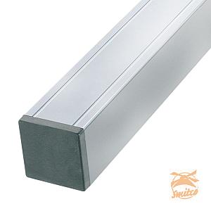 Aluminium Palen Met Cypresse Kern 6,8x6,8x186cm. Alu 006317