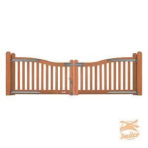 Hardhout Dubbele Poort De Luxe 85/100 x 300 incl. Beslag (bestaande uit twee delen van 85/100 x 150)