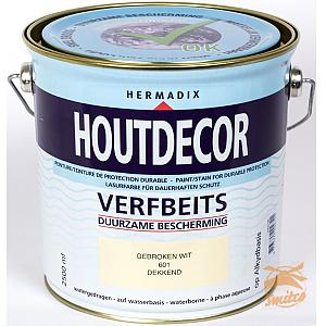 Houtdecor Dekkend  601 Gebroken-Wit  2500 ml.