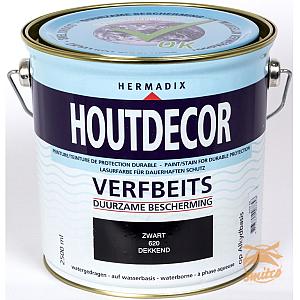 Houtdecor Dekkend 620 Zwart  2500 ml.