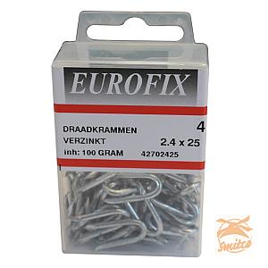 Draadkram 2.4x25 (100gr.) Verzinkt Blister Eurofix