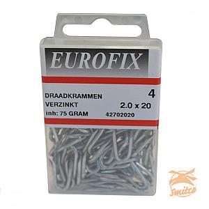 Draadkram 2.0x20 (75gr.) Verzinkt Blister Eurofix