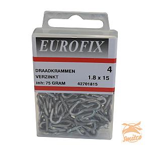 Draadkram 1.8X15 (75GR) Verzinkt Blister Eurofix