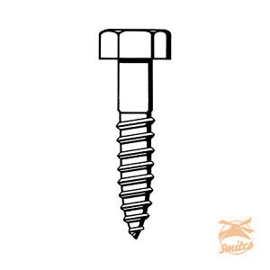 Houtdraadbout 6X50 (4ST) RVS blister Eurofix