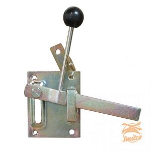 Tuinheksluiting Verzinkt 100x80 mm. Knop Geel