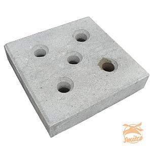 Boomgattegel 30x30x6 Met Facet Met Gaten Grijs