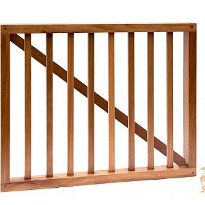 Hardhouten Spijlenhek, 180x80cm. Frame 4,5x7cm. Spijlen 2x3cm. 1064222