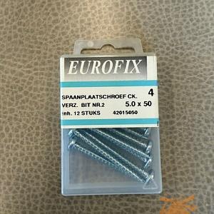 Spaanplaatschroef Pozidrive 5x50 CK (12st.)  Verzinkt Blister