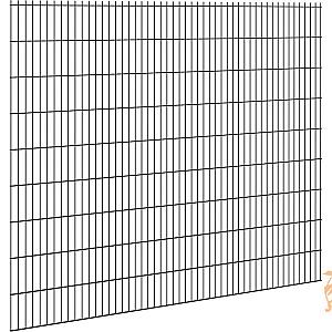 Hillfence Metalen Scherm, Dubbele Staafmat, 250x103 cm. Zwart
