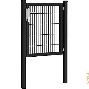 Hillfence Metalen Enkele Poort Premium-Line Inclusief Slot, 100x100cm.Zwart  1052654