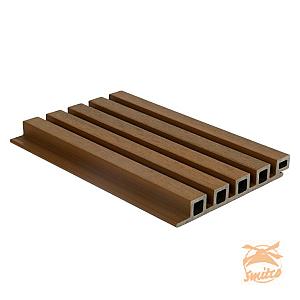 NewTechWood Composiet Co-Extrusie Wand Bekleding Castellation 25 Profiel, 2,5x19,6x290 cm. Teak  105