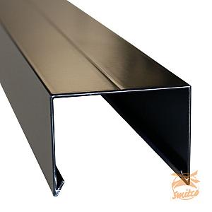 Aluminium Afdekkap Met Sponning (5,1 cm) 4,5x6,1x179,5cm. Zwart RAL 9005. 1060251