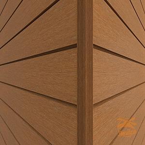 NewTechWood Composiet Hoekprofiel Castellation t.b.v. Wand Bekleding, 7x8x300cm. Red Cedar 1060367
