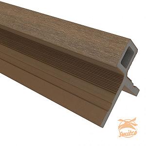 NewTechWood Composiet Co-Extrusie Hoekprofiel Castellation t.b.v. Wand Bekleding, 7x8x300 cm. Teak  