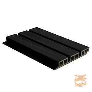 NewTechWood Composiet Co-Extrusie Wand Bekleding Castellation 50 Profiel, 2,5x19,6x290cm. Zwart 106