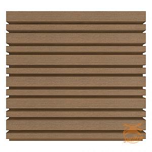 NewTechWood Composiet Co-Extrusie Wand Bekleding Castellation 4325 Profiel, 2,5x19,6x290 cm. Teak  1